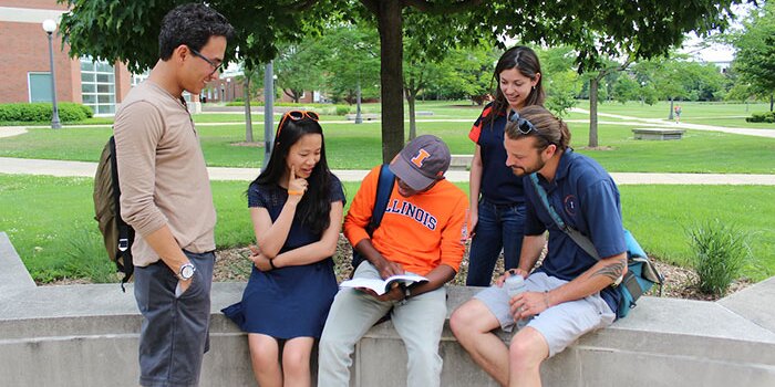 Students speaking with each other