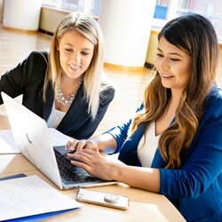 Two students at a computer